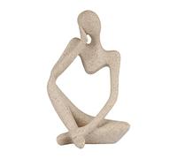 Ozzptuu Sandstone Resin Thinker Style Abstract Sculpture Statue Collectible Figurines Home Office Bookshelf Desktop Decor (Small-Left)