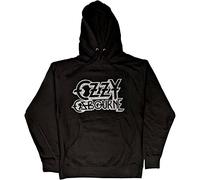 Ozzy Osbourne Hoodie Vintage Band Logo Official Mens Black Pullover L