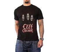 Ozzy Osbourne Men's Crows & Bars Cotton T-Shirt in Black | Size: Small Ozzy Osbourne Black S