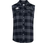 Ozzy Osbourne Ozzy Sleeveless Checkshirt Short-sleeved Shirt black grey 3XL