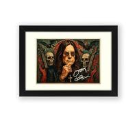 Ozzy Osbourne Retro Styled Signed Poster Print - Limited Edition Autograph Fan Gift - Collectible Memorabilia Wall Art Merchandise (A3 Framed with Mount)