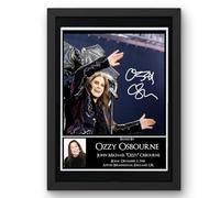 Ozzy Osbourne Signed Autograph Print Poster Black Framed Mounted Wall Art (10x12) Actor Artwork for Home & Office Decor Gift