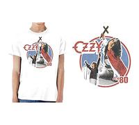 Ozzy Osbourne T Shirt Blizzard of Ozz 80s Logo Official Mens White L