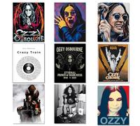 Ozzy Osbourne Tribute Posters - Ozzy Osbourne merch, Prince of Darkness posters, Black Sabbath classic rock wall art decor, heavy metal wall art prints - Unframed Set of 9 (8x10)