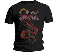 Ozzy Osbourne Vintage Snake T-Shirt Unisex Mens Official Licensed Band Merch Tee - Black (XXL)