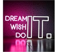 Ozzyr for Dream It Wish It Do It LED Light Wall Decor for Bedroom Office 42x20.5cm neon bar Sign