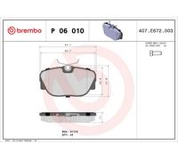 Brake pads P 06 010 BREMBO for BMW 3 3 Touring Z1 Roadster 3 Convertible