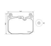 Brembo Brake Pad Set P 06 097 - Prepared for Wear Warning Indicator - for MINI & BMW 2 Gran Coupe
