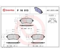 BREMBO P 16 013X Brake pad set