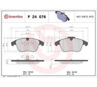 P 24 076X Brake Pad Set Front Braking Fits Ford S-Max Galaxy 2 MK2 Van By Brembo