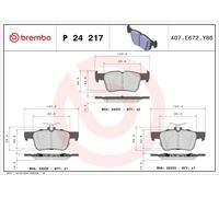 P 24 217 BRAKE PAD SET, DISC BRAKE BREMBO