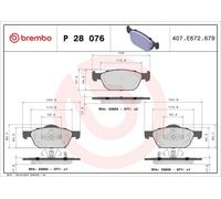 P 28 076X Brake Pad Set Front Braking Fits Honda Civic 9 Tourer By Brembo