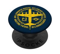 P-3 Anti-Submarine Warfare Patrol Aircraft Distressed Design PopSockets Adhesive PopGrip