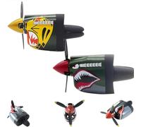 P-40 Fighter Car Air Vent Decoration, Car Airs Freshener Outlet Clip with Spinning Propeller, Creative Dynamic Propeller Action Freshener, Unique Gift for Pilots & Aviation Lovers (A+B)