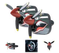P-40 Fighter Car Air Vent Decoration, Creative Dynamic Propeller Action Freshener, Iconic Aviation Shark Fighter Dashboard Ornament, Universal Clip Automotive Air Freshener Accessory (2 PCS, ONE SIZE)