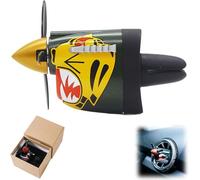 P-40 Fighter Car Air Vent Decoration, Shark Dynamic Propeller Design Dashboard Decor, Long Lasting Odor Eliminator & Car Air Freshener Vent Clip, Easy Install Fits Most Vehicle Vents (#02)