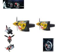 P-40 Warhawk Creative Propeller Car Decor,P-40 Warhawk Car Air Freshener, Vent Clip,Long Lasting Odor Eliminator, Shark Nose Style Air Freshener Clip for Most Air Vents, Men's Car Accessory (tiger*2)