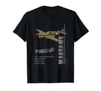 P-40 Warhawk Fighter Specs Military Value Graphic T-Shirt, Men, Black, S
