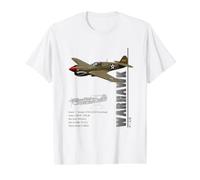 P-40 Warhawk Fighter Specs Military Value Graphic T-Shirt, Men, White, M