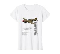 P-40 Warhawk Fighter Specs Military Value Graphic T-Shirt, Women, White, S