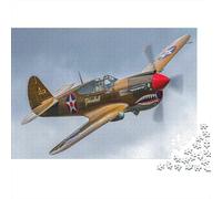 P-40 Warhawk Jigsaw Puzzles for Adults 1000 Piece World War II Aircraft Jigsaw Puzzle for Adults Wood Puzzle Colourful,Fun,Challenging And Brainteasing Multi Colour 1000pcs (75x50cm)