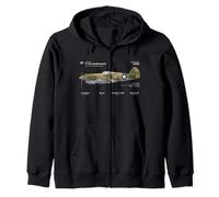 P-40 Warhawk US WWII Airplane Historic War Bird Fighter bomb Zip Hoodie