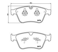 P50105 Front Brake Pad Set 4x Pads Prepared For Wear Indicator Braking By Brembo