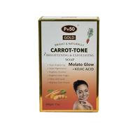 P+50 Gold Carrot Tone Skin Brightening Molato Soap 200g with Kojic Acid - Cleansing Bath Soap - Refreshing & Skin Conditioning