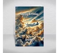 P-51 Mustang Fighter Plane Birthday Card for Gramps - WW2 American Aircraft Card for Boys & Men - World War 2 Military Airplane Aeroplane Theme: Gramps Birthday Card (Size A5)