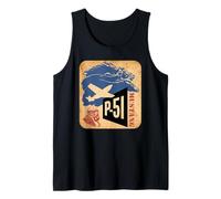 P-51 Mustang WW2 Fighter Aircraft Pilot Graphic Tank Top