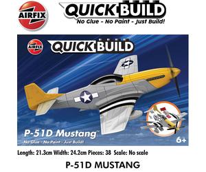 P-51D MUSTANG Quickbuild push-together model kits no glue or paint AIRFIX J6016