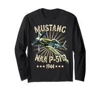 P-51D Mustang Vintage North American P-51D Fighter Warbirds Long Sleeve T-Shirt