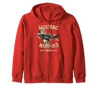 P-51D Mustang Vintage North American P-51D Fighter Warbirds Zip Hoodie