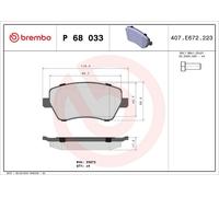 Brake Pads Set P68033X Front Genuine Brembo 410601817R 410604775R 410608481R