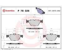 P 78 026 BRAKE PAD SET, DISC BRAKE FITS FOR SUBARU CROSSTREK 2.0 E-BOXER HYBRID