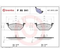 BREMBO P 85 041X Brake pad set
