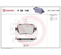 Brake pads P 85 140 BREMBO for AUDI SEAT VW SKODA