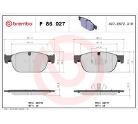 Brake pads P 86 027 BREMBO for VOLVO POLESTAR