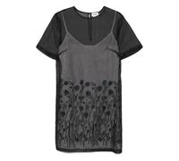 P.A.R.O.S.H. flora-detail midi dress - Black S-M