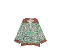 P.A.R.O.S.H. Skindy paisley tie-waist blouse - Green XS-S-M-L