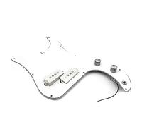 P Bass Prewired Loaded Pickguard Pickup For Precision Bass Guitar 3 Ply PB Pickups Black White Electric Guitar Parts (Color : White)