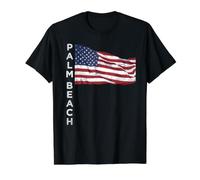 P Beach Florida Stars Flag USA Pride Snowbird Vacation Arts Value Graphic T-Shirt, Men, Black, M