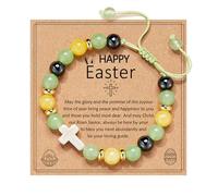 P.BLAKE Cross Beaded Bracelet for Girls Women, Easter Basket Stuffers for Teens, Confirmation Baptism Birthday Christimas Religious Easter Gifts for Kids Teen Girls Daughter Mom Sister Age 8-12, One