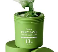 P.CALM Holy Basil Deep Bubble Mask: Holy Basil & Carbonated Water to Clear Pores Blackhead Korean Clay for Bubble Rinse (90g/3.17oz)