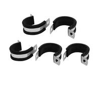 P-Clips Metal Wire Cable Conduit Clamps, 25mm Dia Multicolor Rubber Lined P Clips Cable Hose Pipe Clamps Holder 5pcs