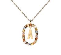 P D PAOLA - Letter A Necklace - 925 Sterling Silver 18k Gold Plated - Jewellery for Women