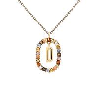 PDPAOLA 18ct Gold Plated Gemstones Initial D Pendant