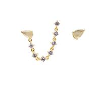 PDPAOLA Joanne 18ct Gold Plated Zirconia Stud Earrings