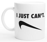 P Design House I Just Can't Funny Coffee Mug, Funny Gifts for Women and Men. 11oz Coffe Cup