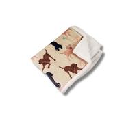P Dot Wolf Cute Creations Dog Blanket Throw Reversible Dog Printed Blanket for Kids Teens Adults Dogs Soft Warm Microfiber Fleece Solid Blanket for Bed, Couch and Travel (Small, Labrador)